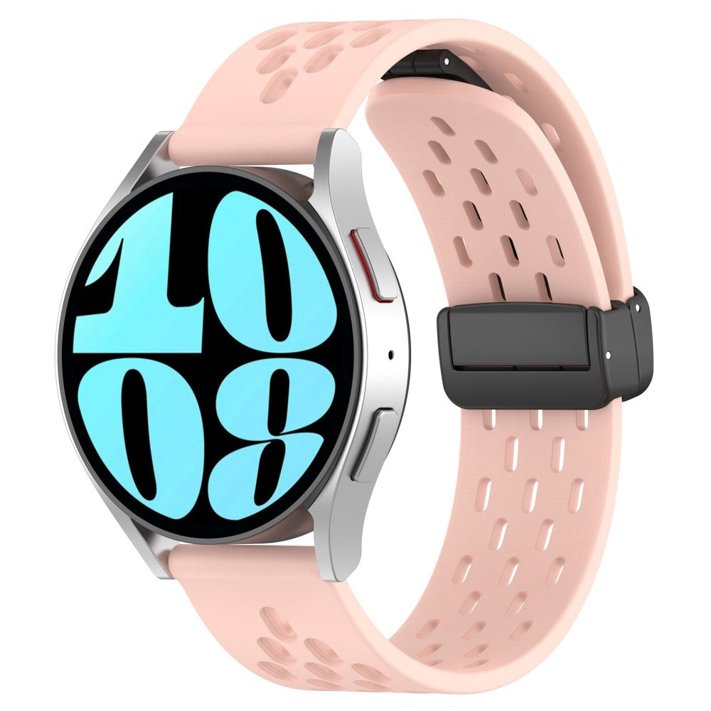 Helt Vildt Cool Metal Og Silikone Universal Rem passer til Smartwatch - Pink#serie_8
