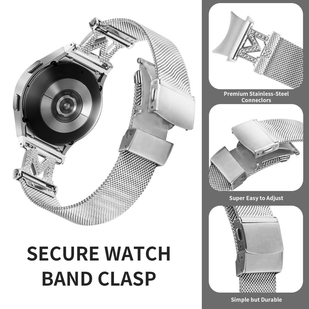 Meget Smuk Metal Universal Rem passer til Samsung Smartwatch - Sølv#serie_031