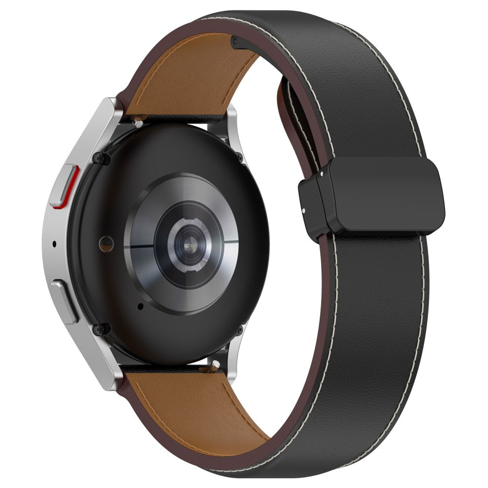 Super Fint รgte Lรฆder Universal Rem passer til Smartwatch - Sort#serie_1