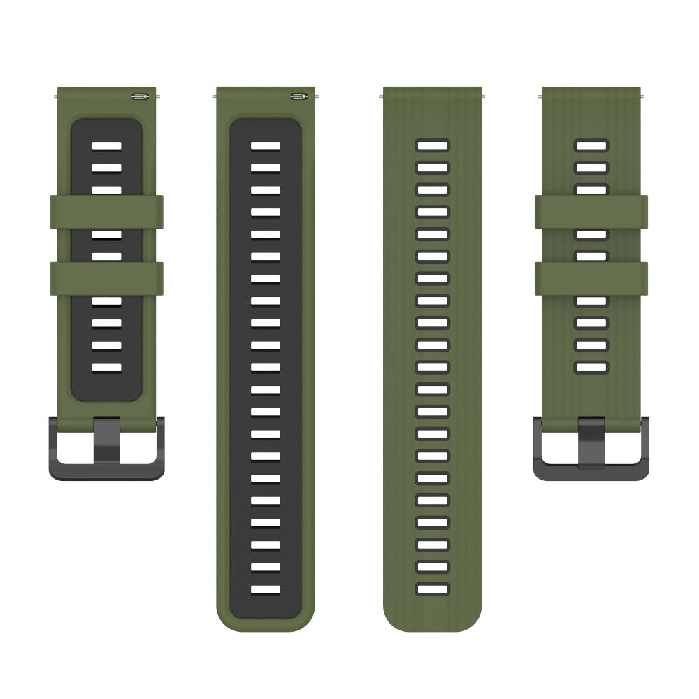 Smuk Metal Og Silikone Universal Rem passer til Smartwatch - Grøn#serie_2