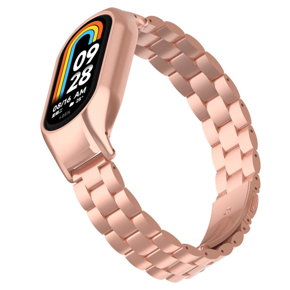Helt Vildt Nydelig Metal Rem passer til Xiaomi Smart Band 8 - Pink#serie_8