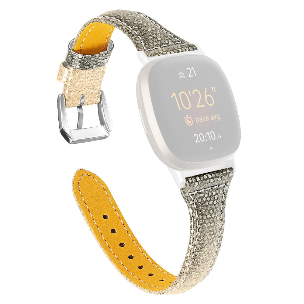 รgte Lรฆder Universal Rem passer til Fitbit Sense 2 / Fitbit Versa 4 - Guld#serie_1