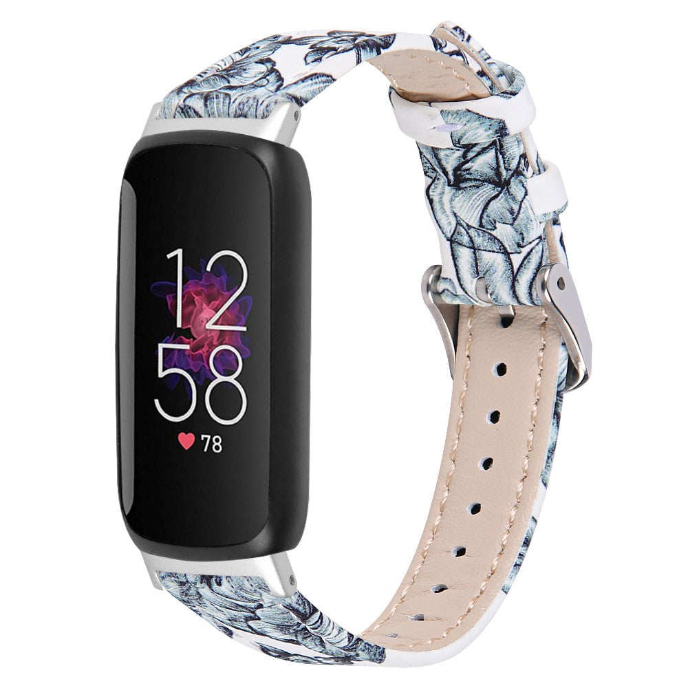 Solid Ægte Læder Rem passer til Fitbit Inspire 3 - Blå#serie_3