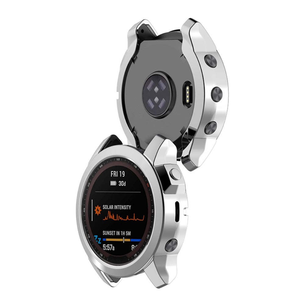 Meget Godt Silikone Cover til Garmin Fenix 7X - Sølv#serie_5