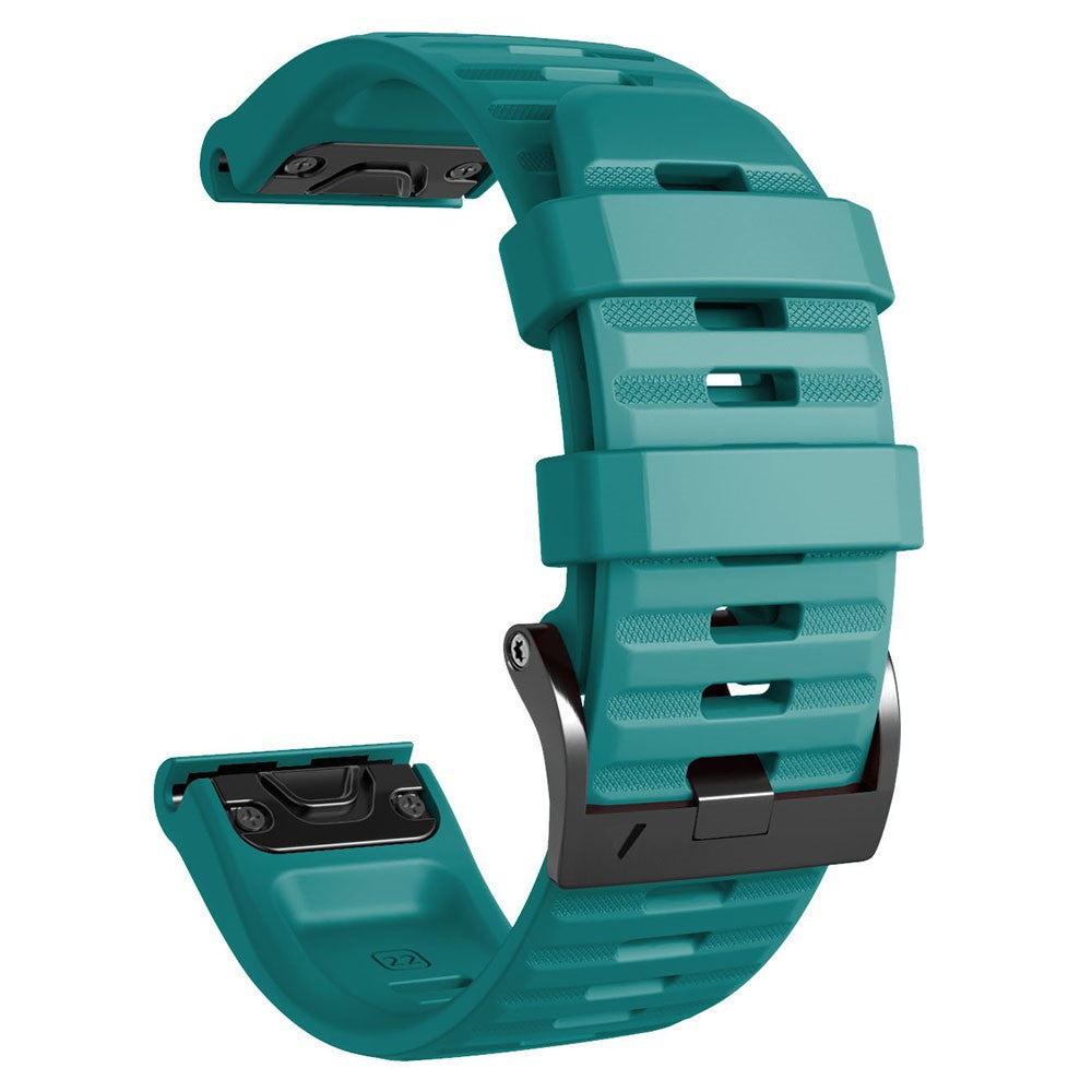26mm simple stripe silicone strap with black buckle for Garmin watch - Blue-Green#serie_12