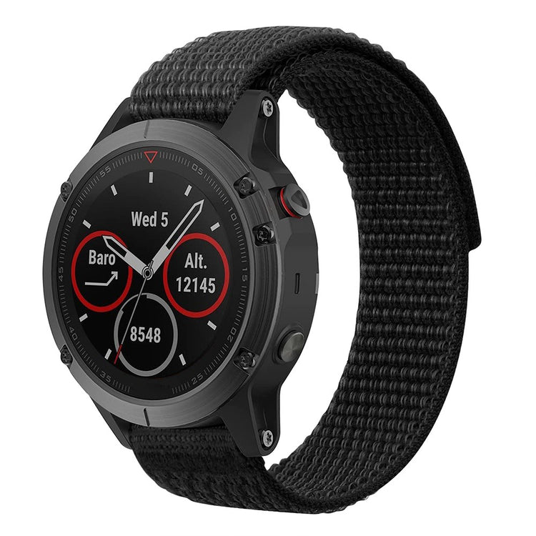 Vildt Sejt Nylon Universal Rem passer til Smartwatch - Sort#serie_5