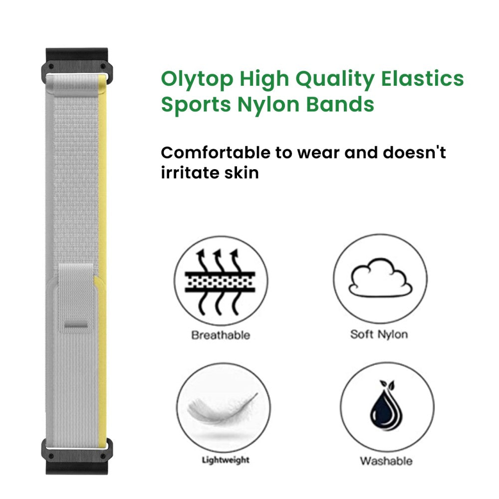 Rigtigt Nydelig Nylon Universal Rem passer til Smartwatch - Sølv#serie_3