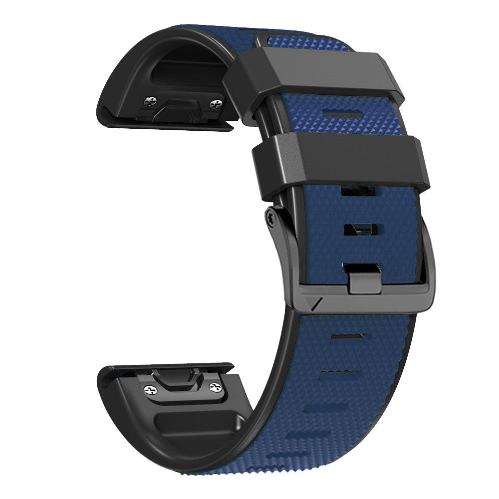 22mm dual-color lozenge style silicone strap for Amazfit / Garmin / Coros watch - Dark Blue+Black#serie_10