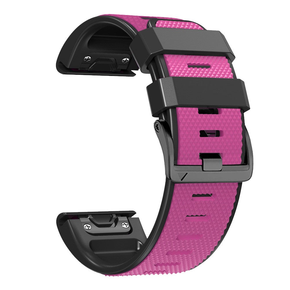 22mm dual-color lozenge style silicone strap for Amazfit / Garmin / Coros watch - Pink+Black#serie_3