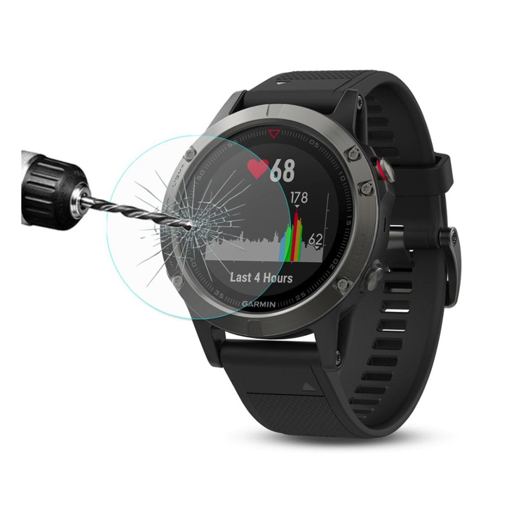 Garmin Fenix 5 Hรฆrdet Glas Skรฆrmbeskytter - Gennemsigtig#serie_1