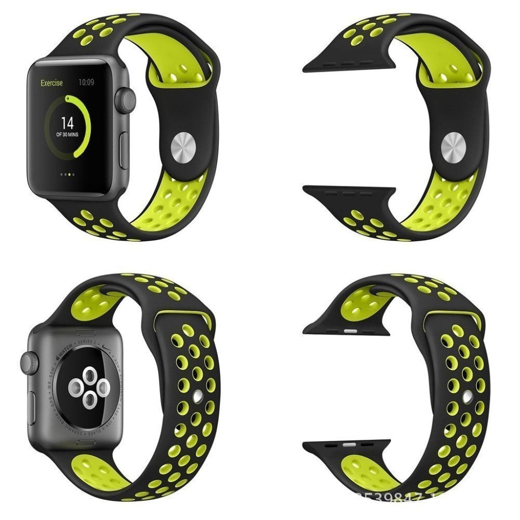 Super skøn Apple Watch Series 1-3 38mm Silikone Rem - Grøn#serie_1