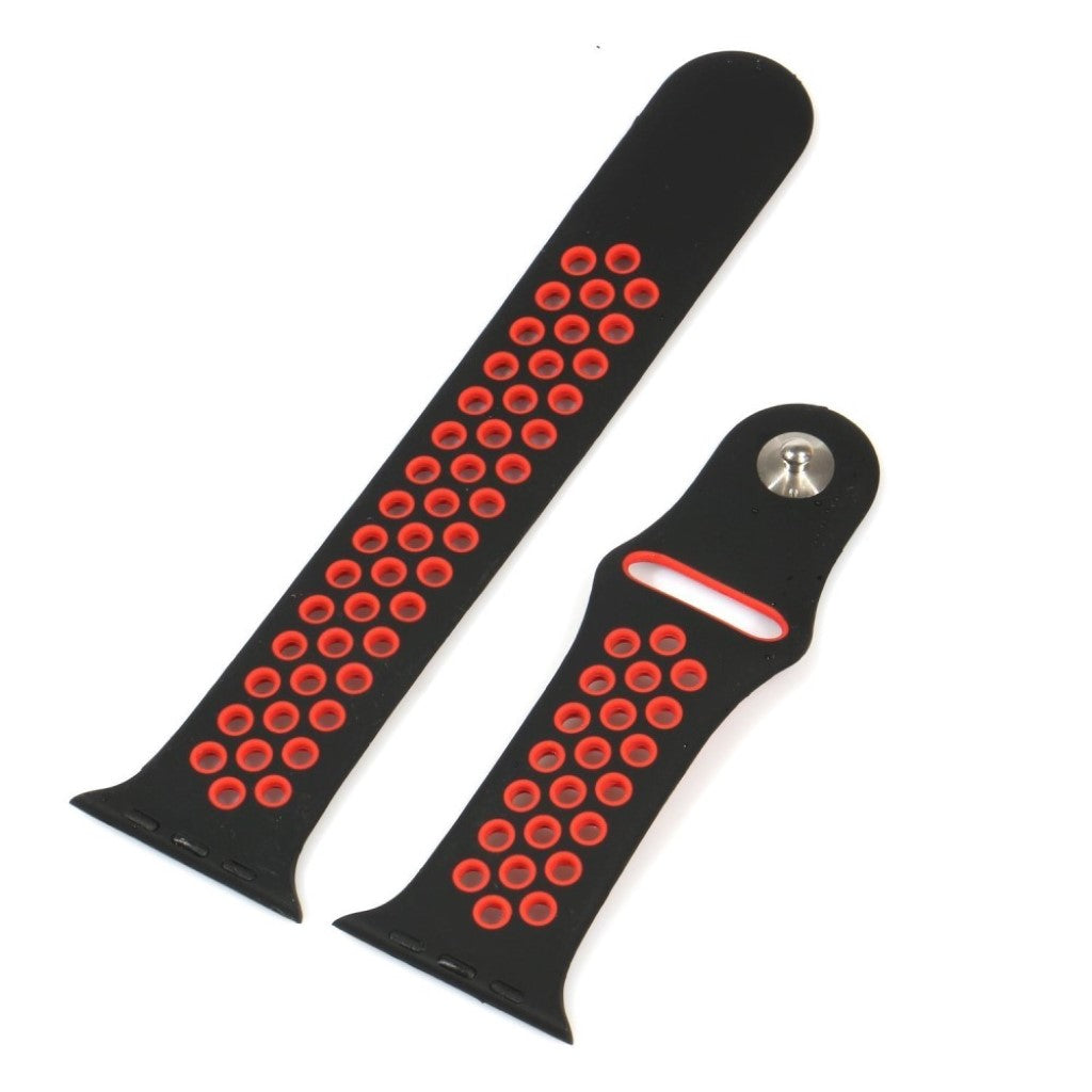 Super skøn Apple Watch Series 1-3 38mm Silikone Rem - Rød#serie_2
