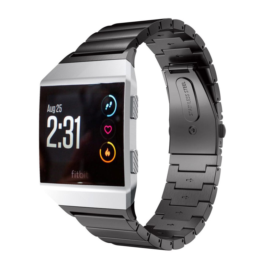 Rigtigt skøn Fitbit Ionic Metal Rem - Sort#serie_4