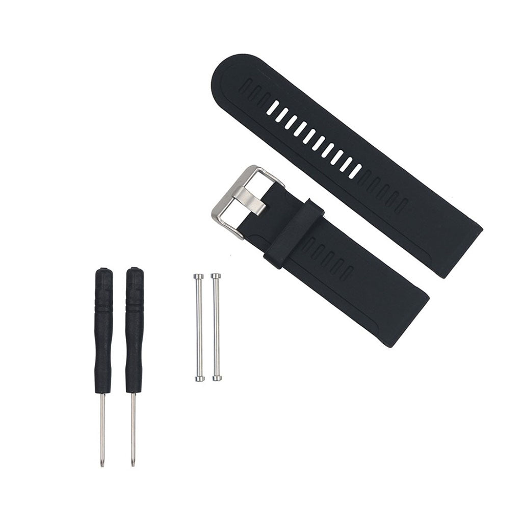 Rigtigt skøn Garmin Fenix 3 Silikone Rem - Sort#serie_8