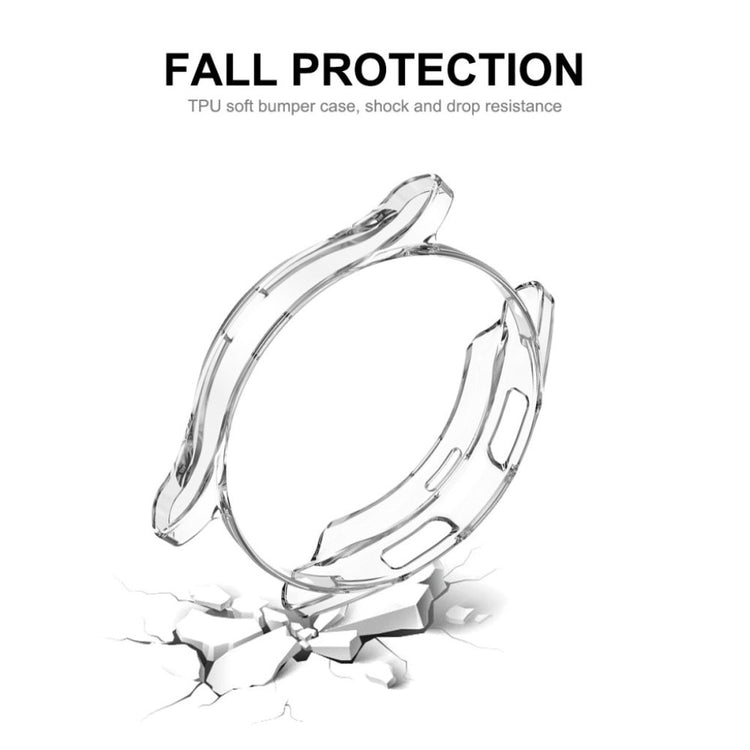 Alle Tiders Samsung Galaxy Watch 4 Classic (46mm) Cover med Skærmbeskytter i Silikone og Hærdet Glas - Gennemsigtig#serie_547