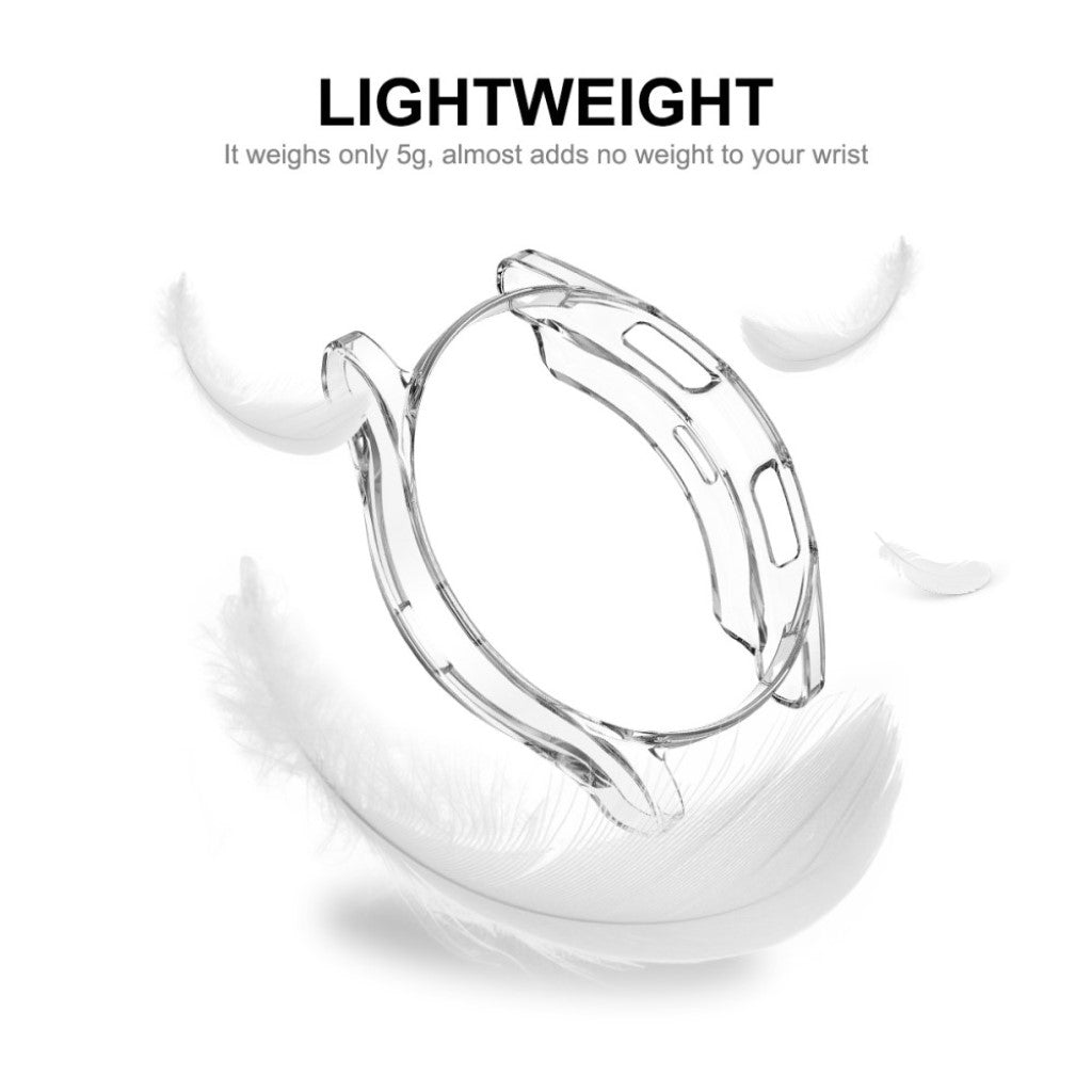 Alle Tiders Samsung Galaxy Watch 4 Classic (46mm) Cover med Skærmbeskytter i Silikone og Hærdet Glas - Gennemsigtig#serie_547
