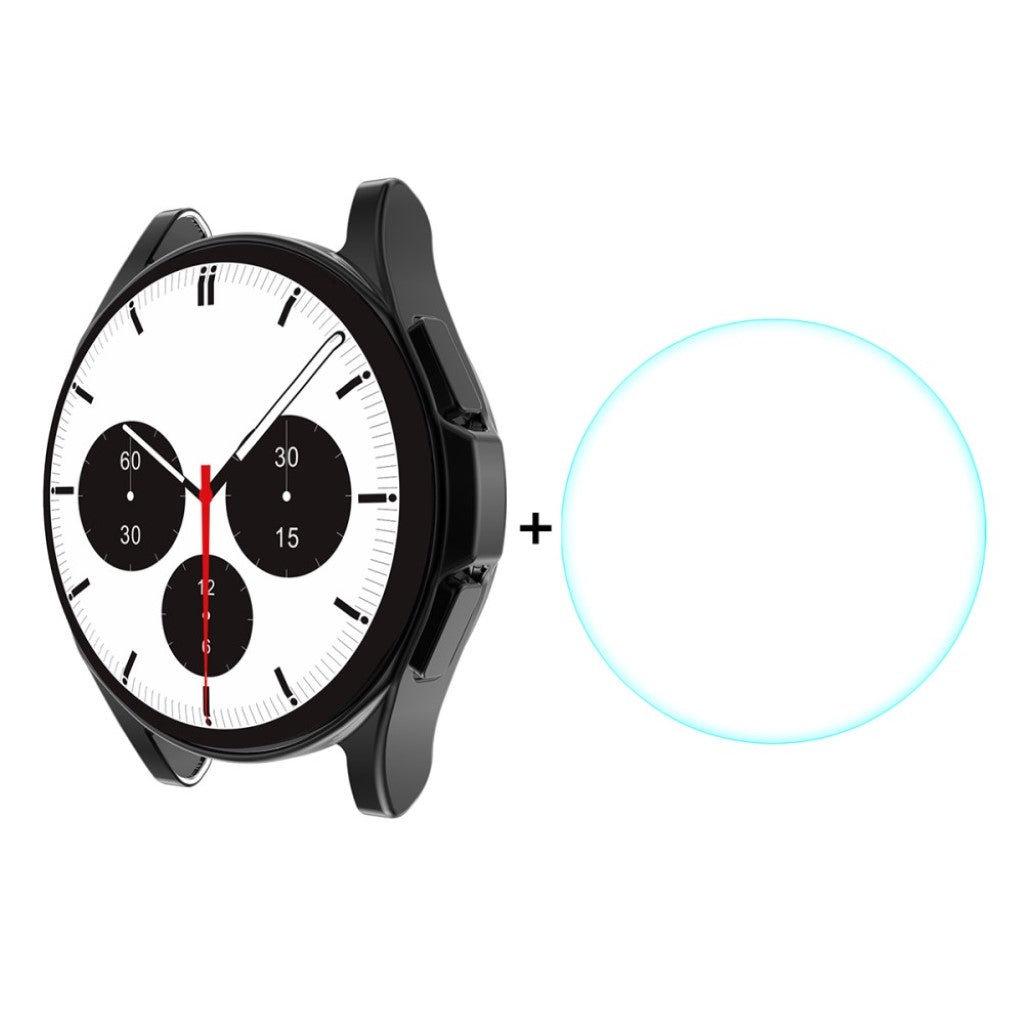 Beskyttende Samsung Galaxy Watch 4 Classic (46mm) Cover med Skærmbeskytter i Silikone og Hærdet Glas - Gennemsigtig#serie_2