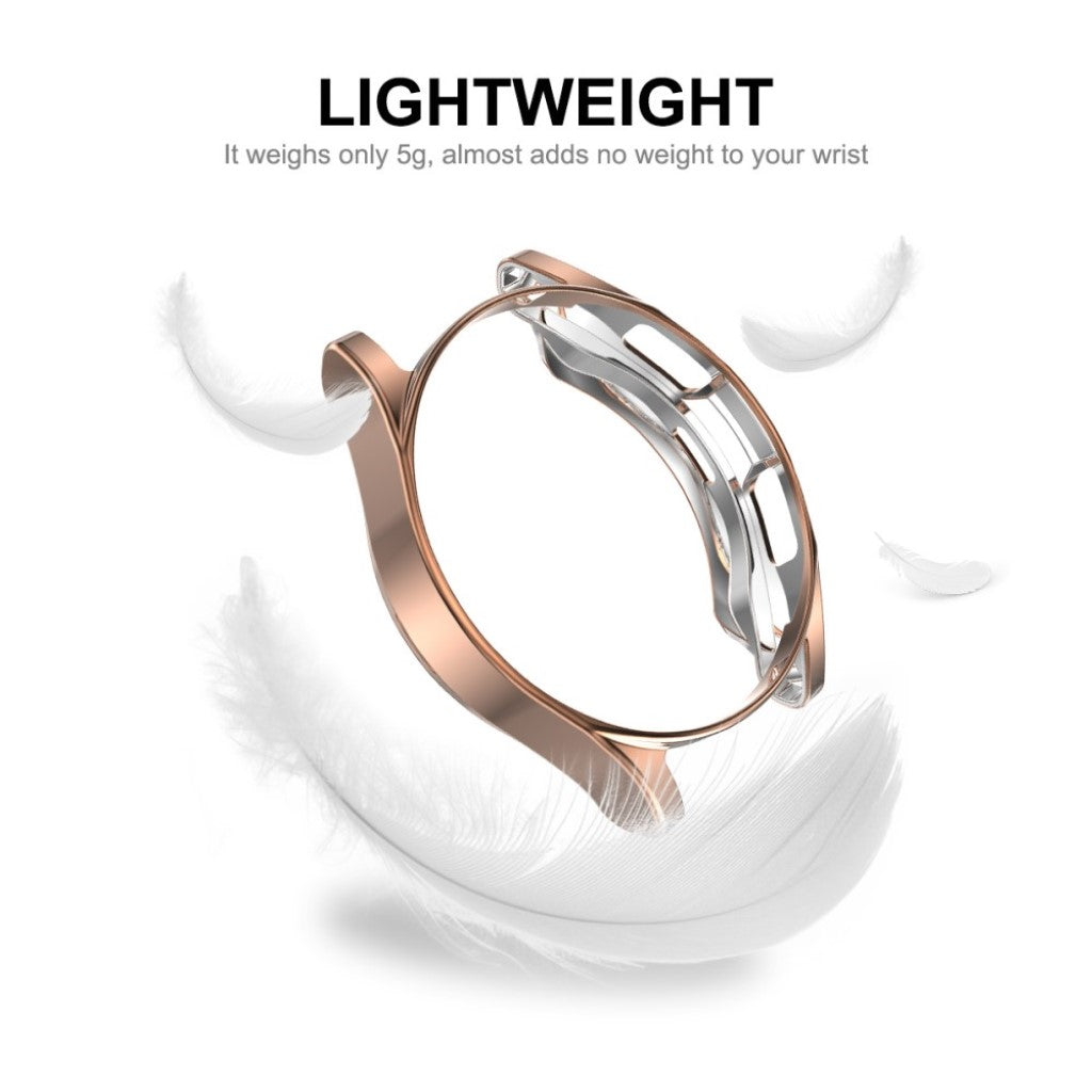 Beskyttende Samsung Galaxy Watch 4 Classic (46mm) Cover med Skærmbeskytter i Silikone og Hærdet Glas - Pink#serie_3