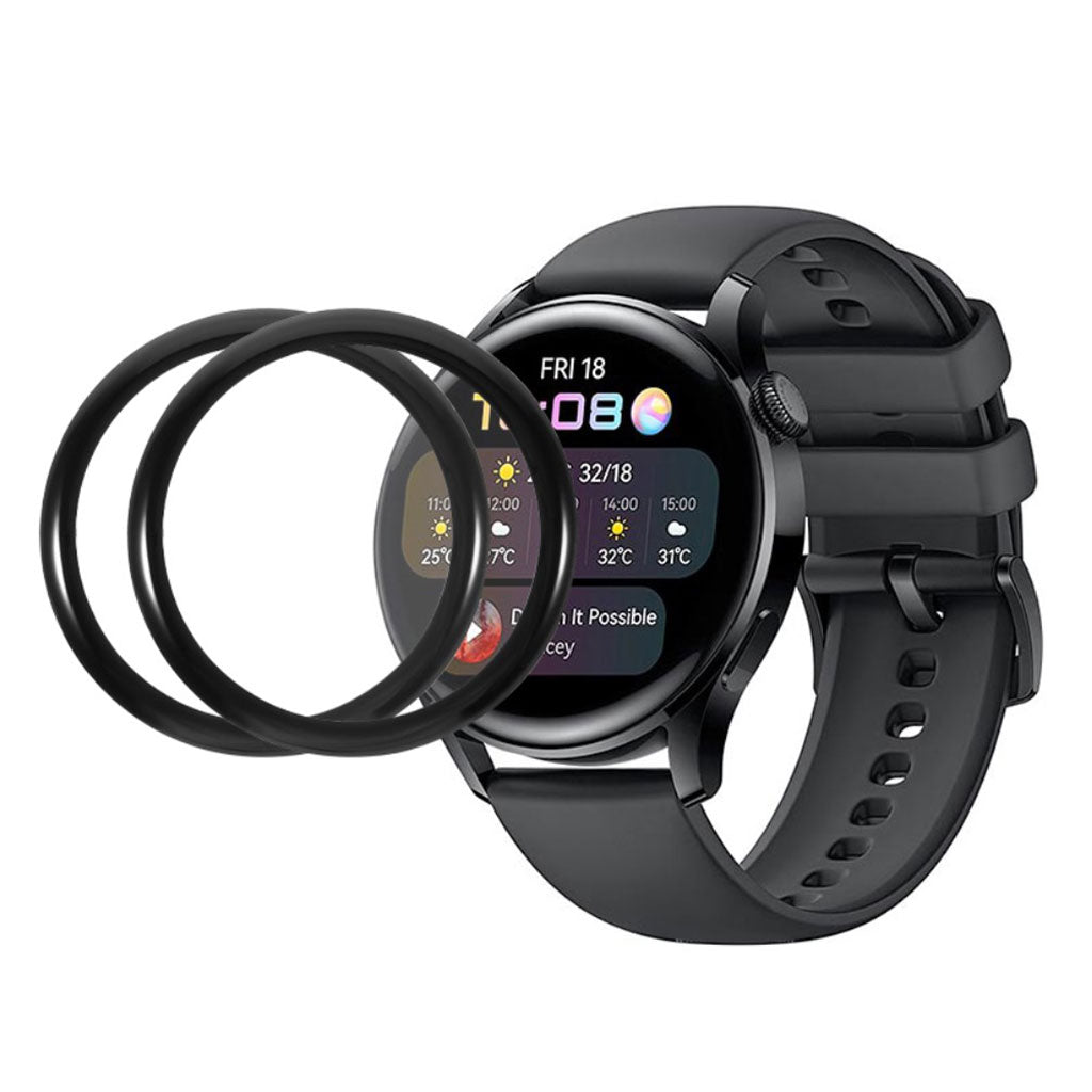 2stk Huawei Watch 3 Plastik Skรฆrmbeskytter - Gennemsigtig#serie_277