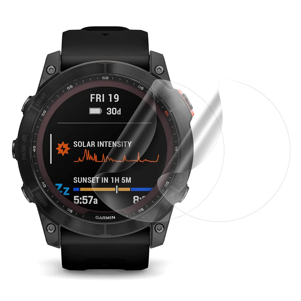 2stk Garmin Fenix 7X Plastik Skรฆrmbeskytter - Gennemsigtig#serie_179