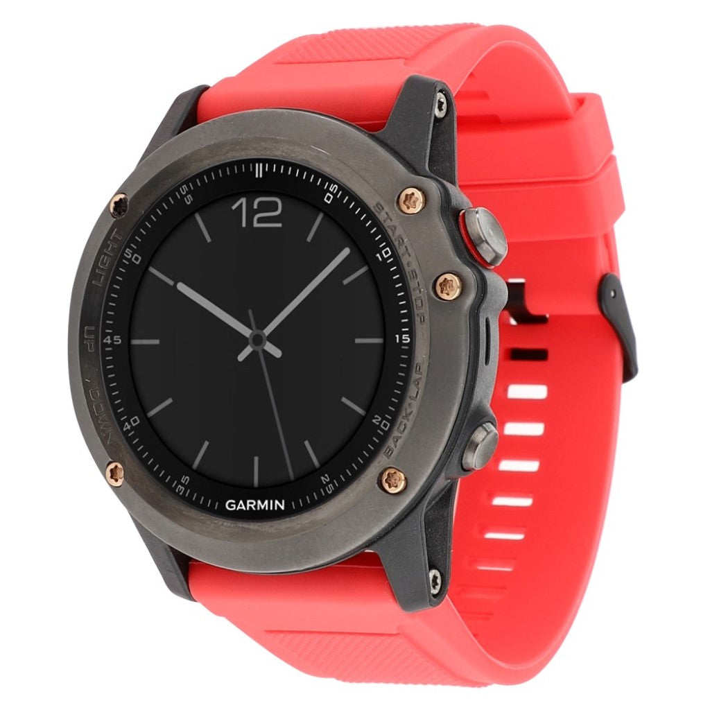 Smuk Garmin Fenix 5X / Garmin Tactix Charlie Silikone Rem - Rød#serie_4