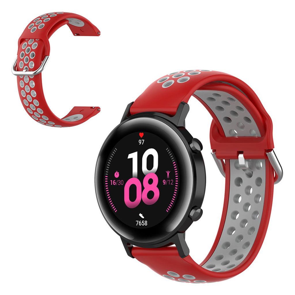 20mm Universal bi-color silicone watch strap - Red / Grey#serie_9