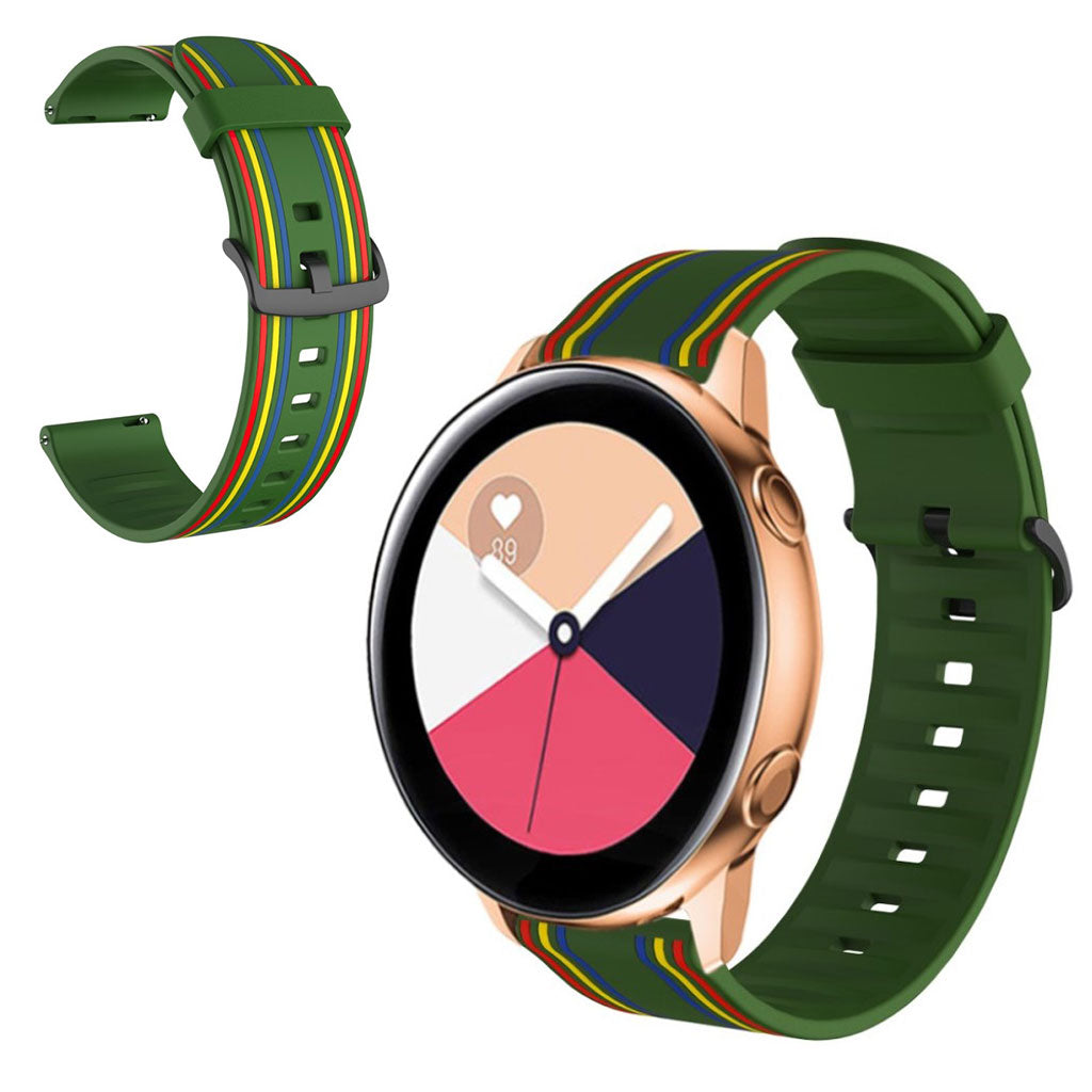 22mm Twill tone watch band for Samsung, Amazfit and Huawei watch - Green / Colorful#serie_10
