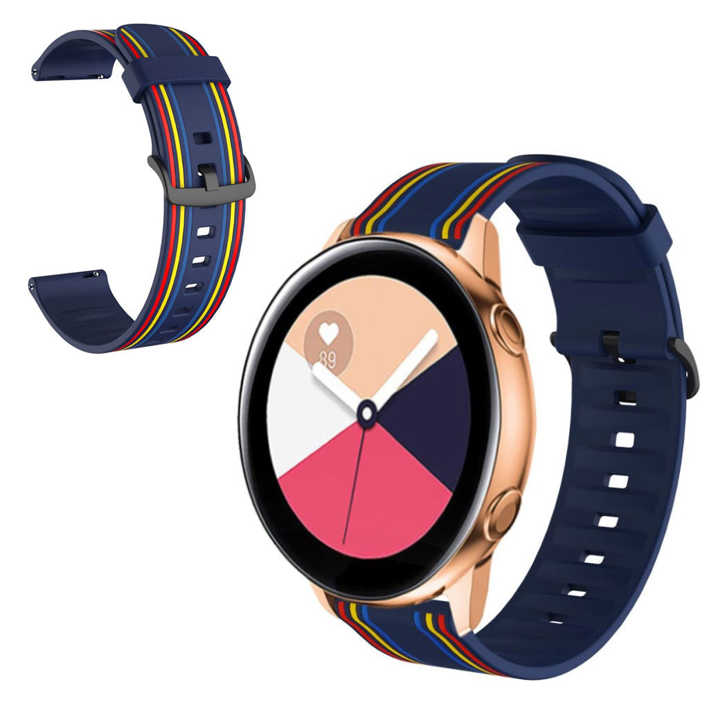 22mm Twill tone watch band for Samsung, Amazfit and Huawei watch - Dark Blue / Colorful#serie_11