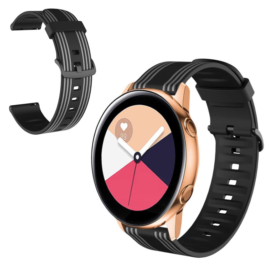 22mm Twill tone watch band for Samsung, Amazfit and Huawei watch - Black / Grey#serie_2