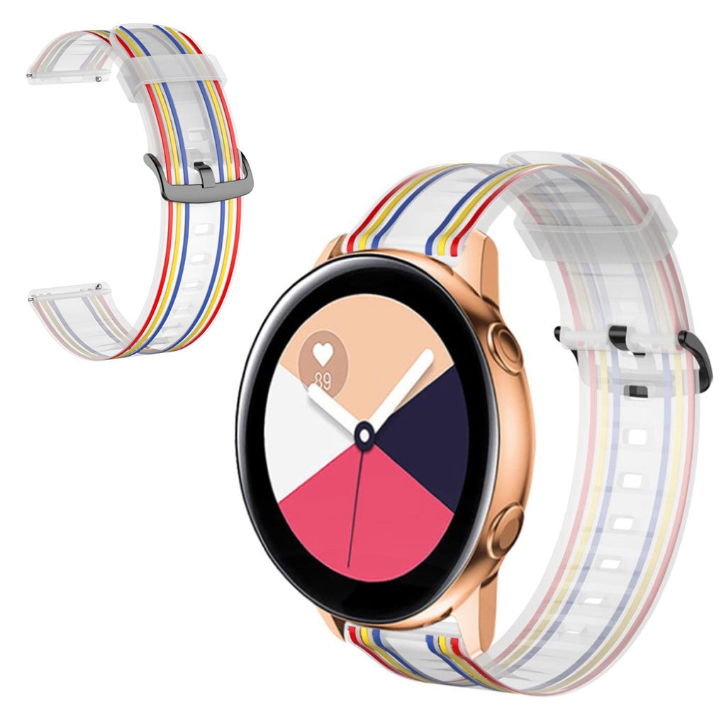 22mm Twill tone watch band for Samsung, Amazfit and Huawei watch - White / Colorful#serie_7