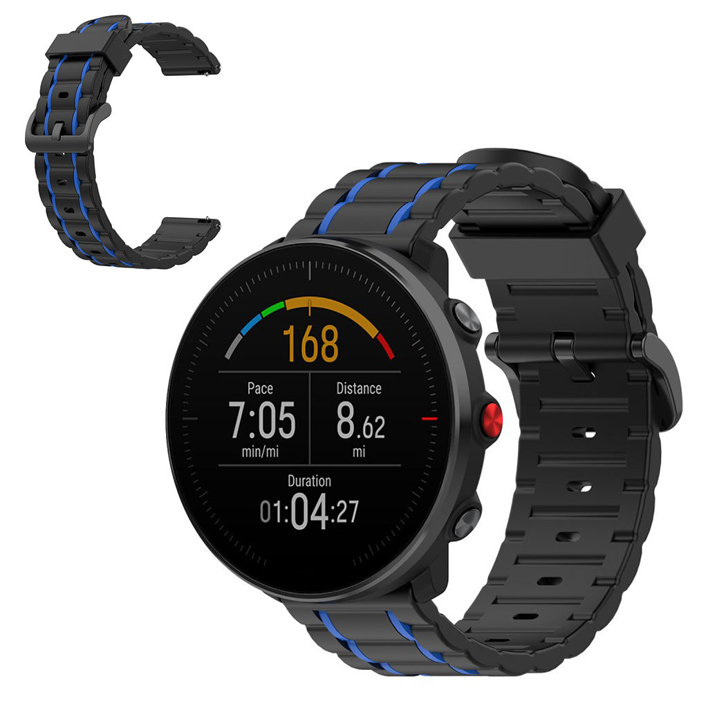 Wave silicone watch band for Polar, Ticwatch and Huawei watch - Dark Blue#serie_4