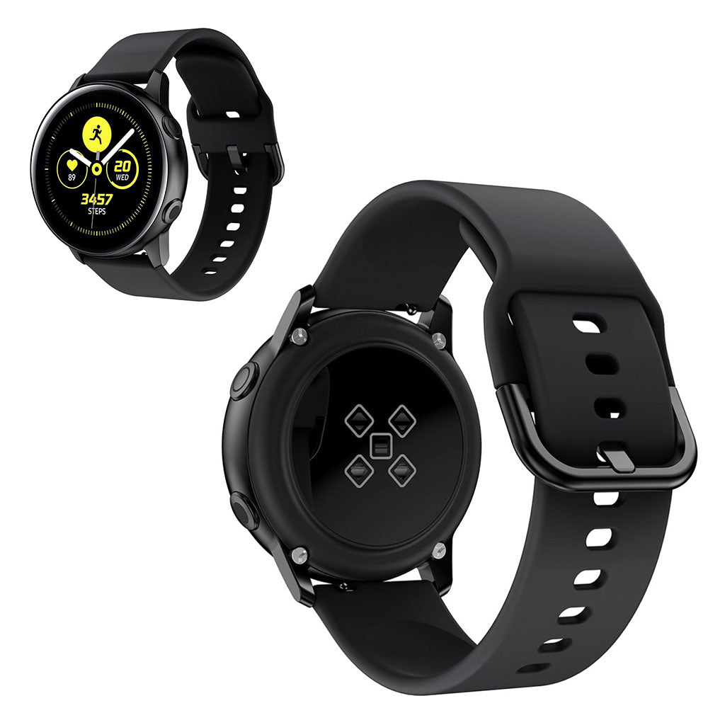 20mm Universal silicone watch band - Black#serie_4