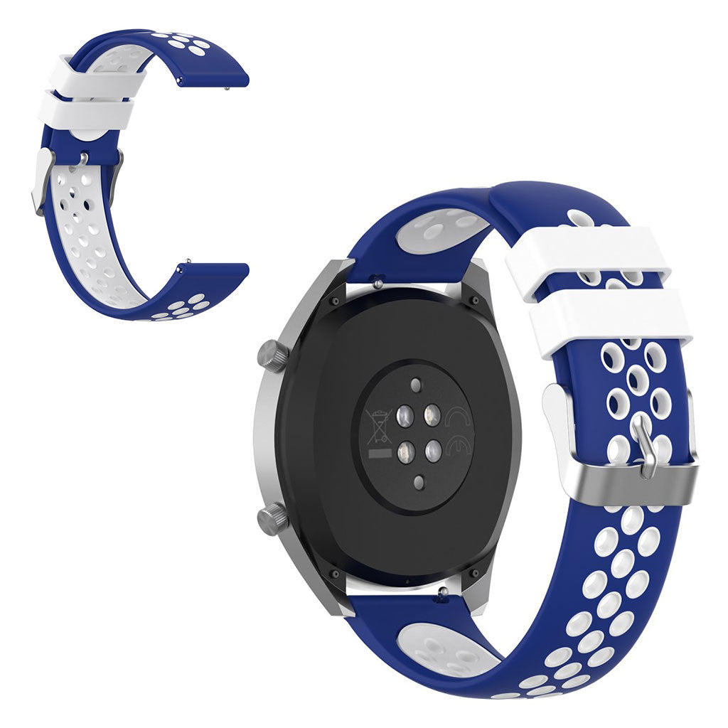 22mm Universal dual color silicone watch band - Blue / White#serie_10
