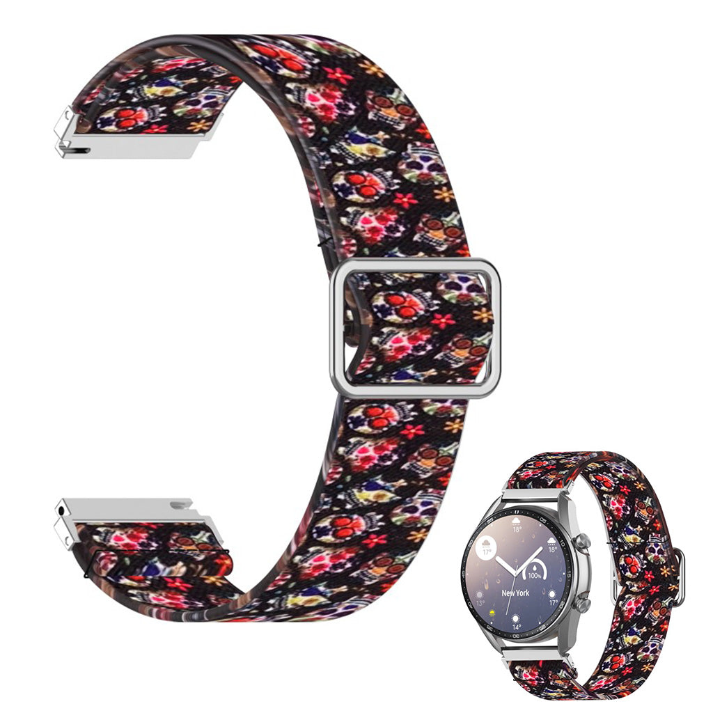 22mm Universal pattern printing nylon watch band - Colorful Skull#serie_3