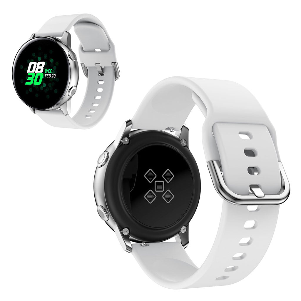 20mm Universal silicone watch band - White#serie_2