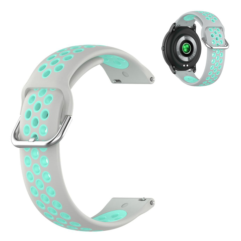 22mm Universal dual color sport silicone watch band - Grey / Green#serie_11