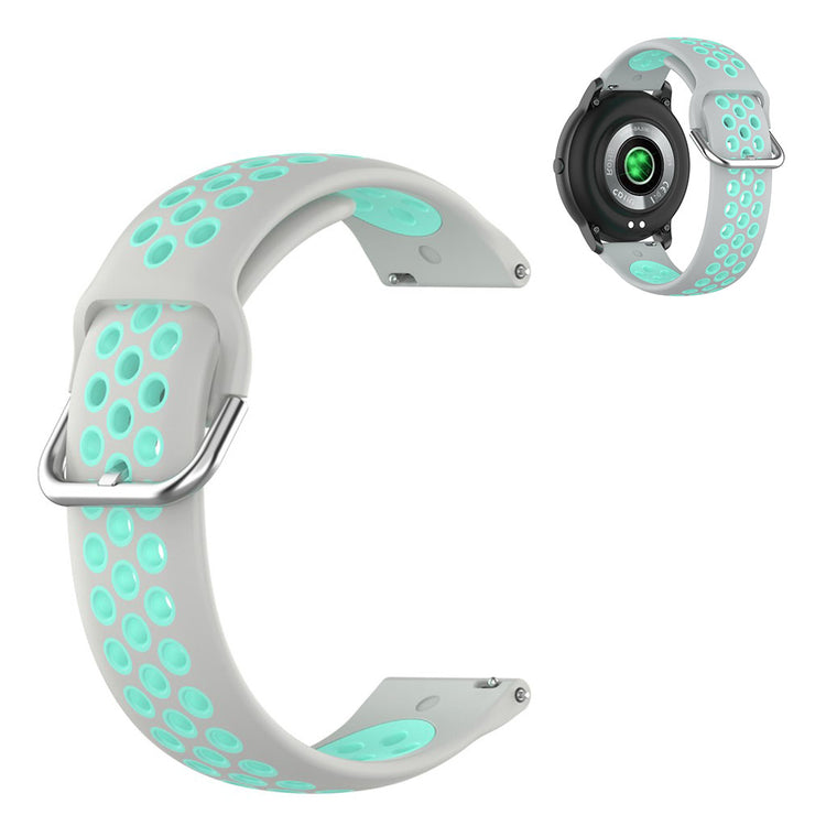 22mm Universal dual color sport silicone watch band - Grey / Green#serie_11