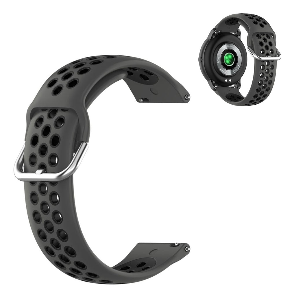 22mm Universal dual color sport silicone watch band - Black#serie_12