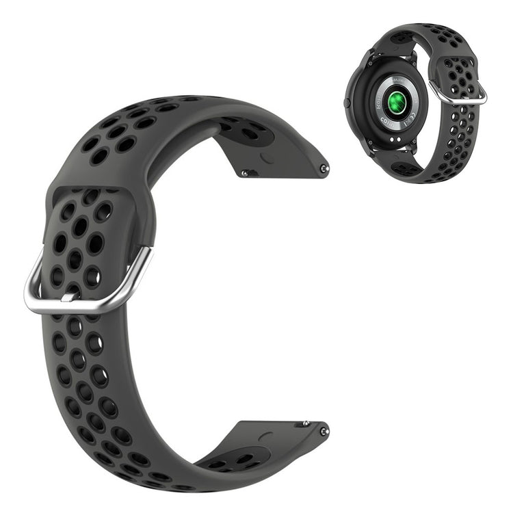 22mm Universal dual color sport silicone watch band - Black#serie_12