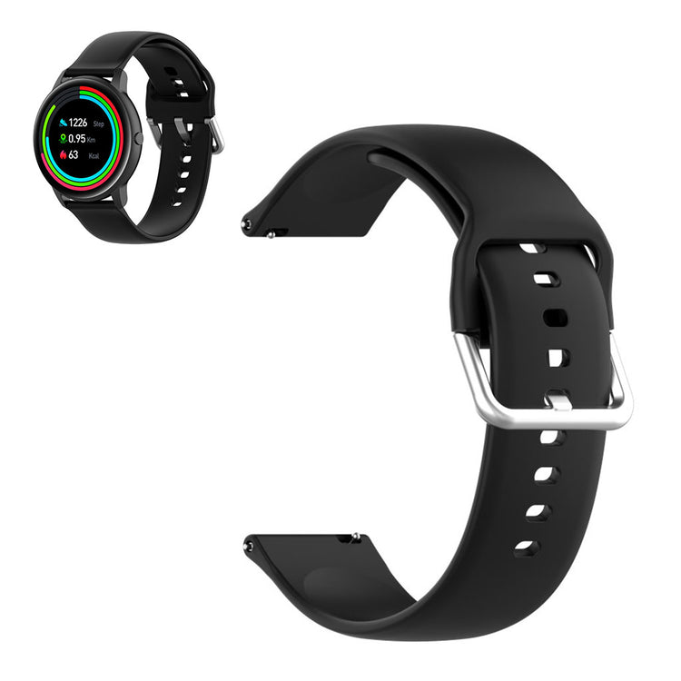 22mm Universal silicone sports watch band - Black / Size: S#serie_4