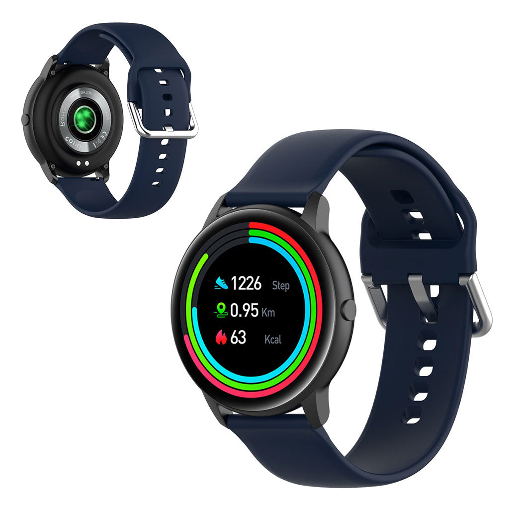 22mm Universal silicone sports watch band - Midnight Blue / Size: L#serie_12