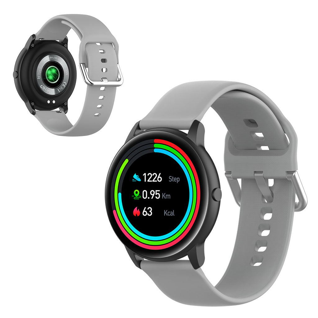 22mm Universal silicone sports watch band - Grey / Size: L#serie_7