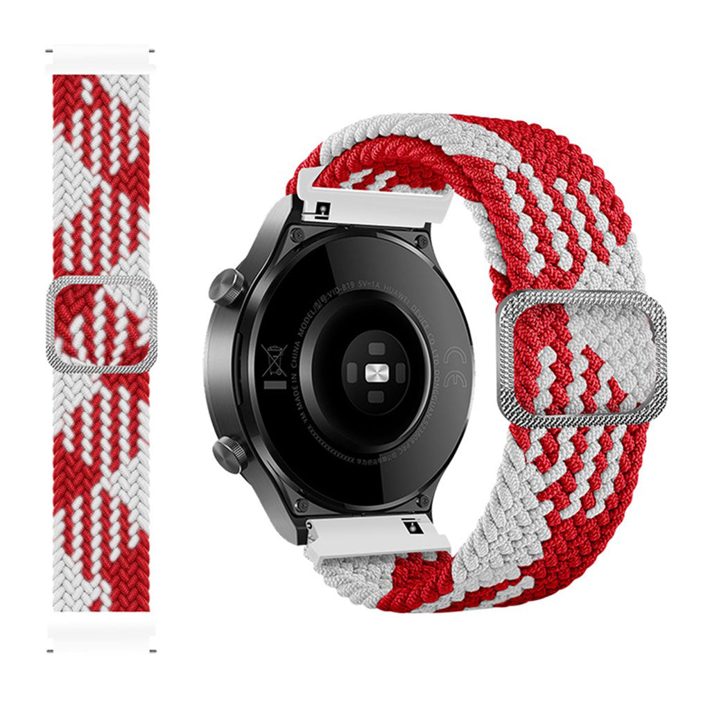 22m Universal braid pattern watch strap - Red / White#serie_10