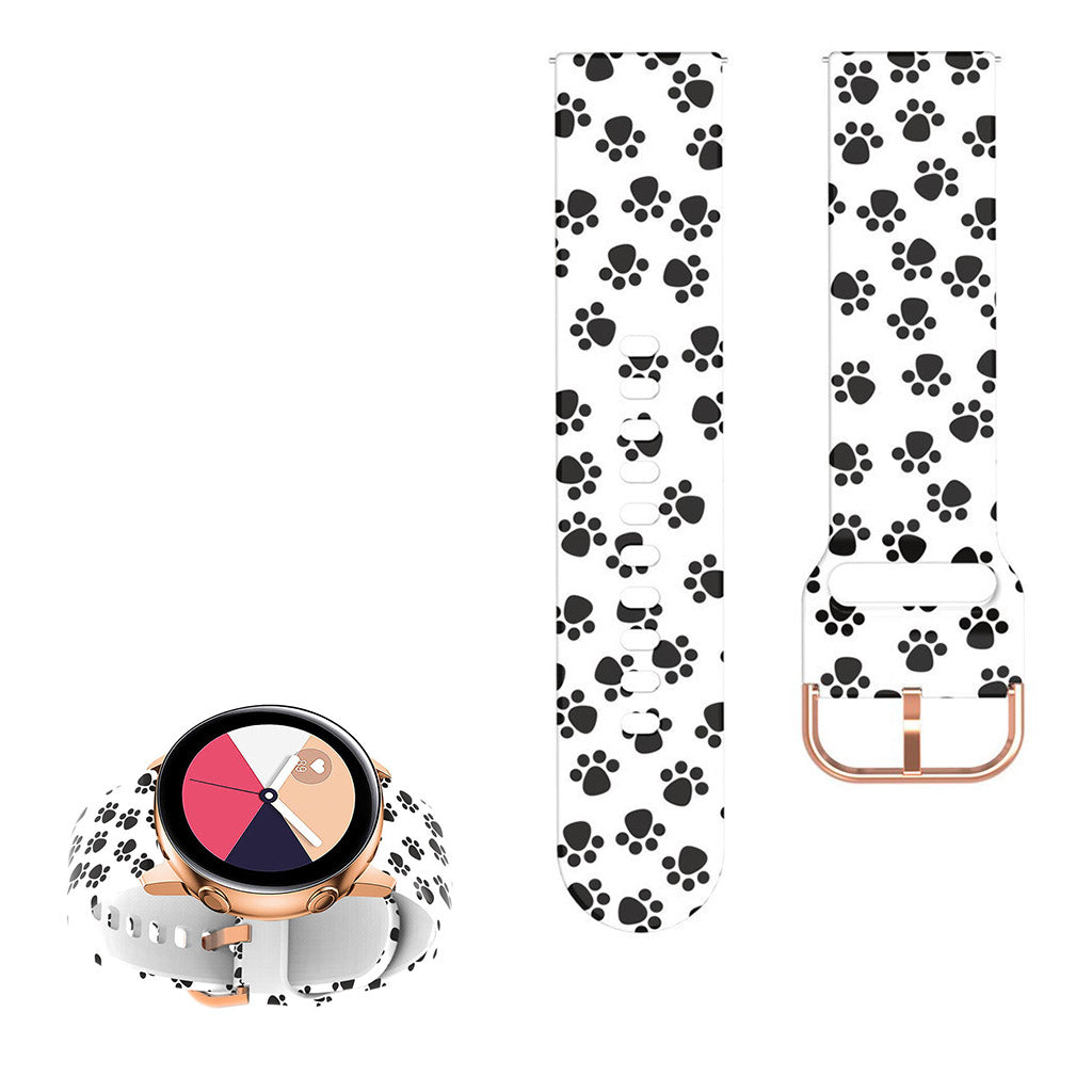 22mm Universal cool pattern silicone watch strap - Footprints#serie_14