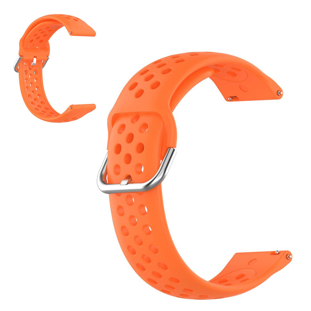 22mm Universal air hole style silicone watch strap - Orange#serie_5