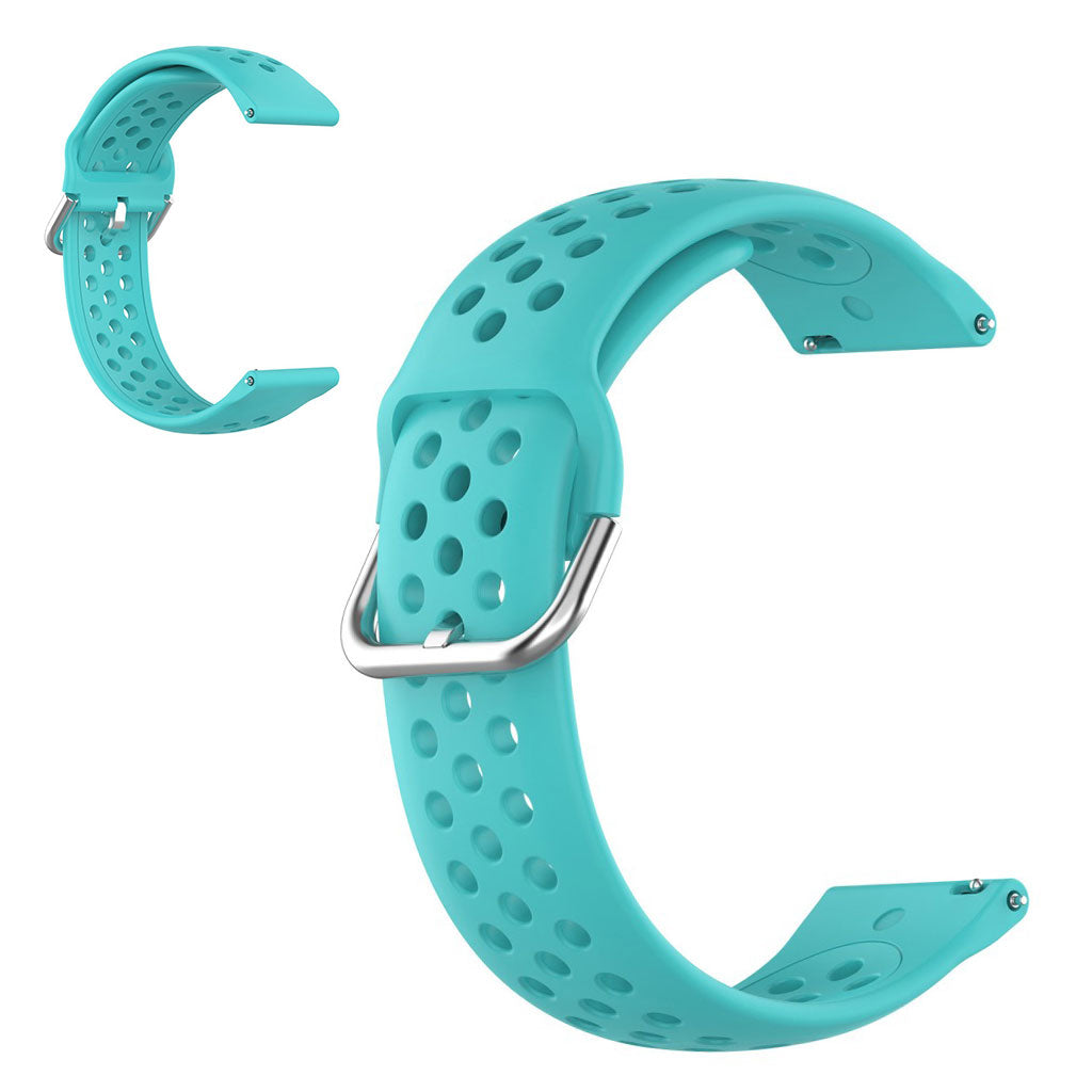 22mm Universal air hole style silicone watch strap - Cyan#serie_6
