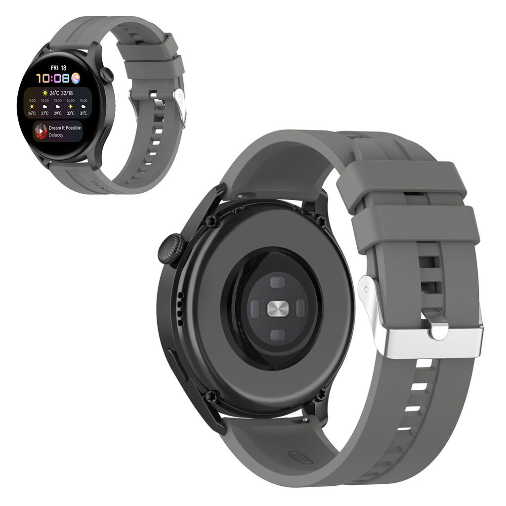 22mm Universal silicone watch strap - Grey#serie_7