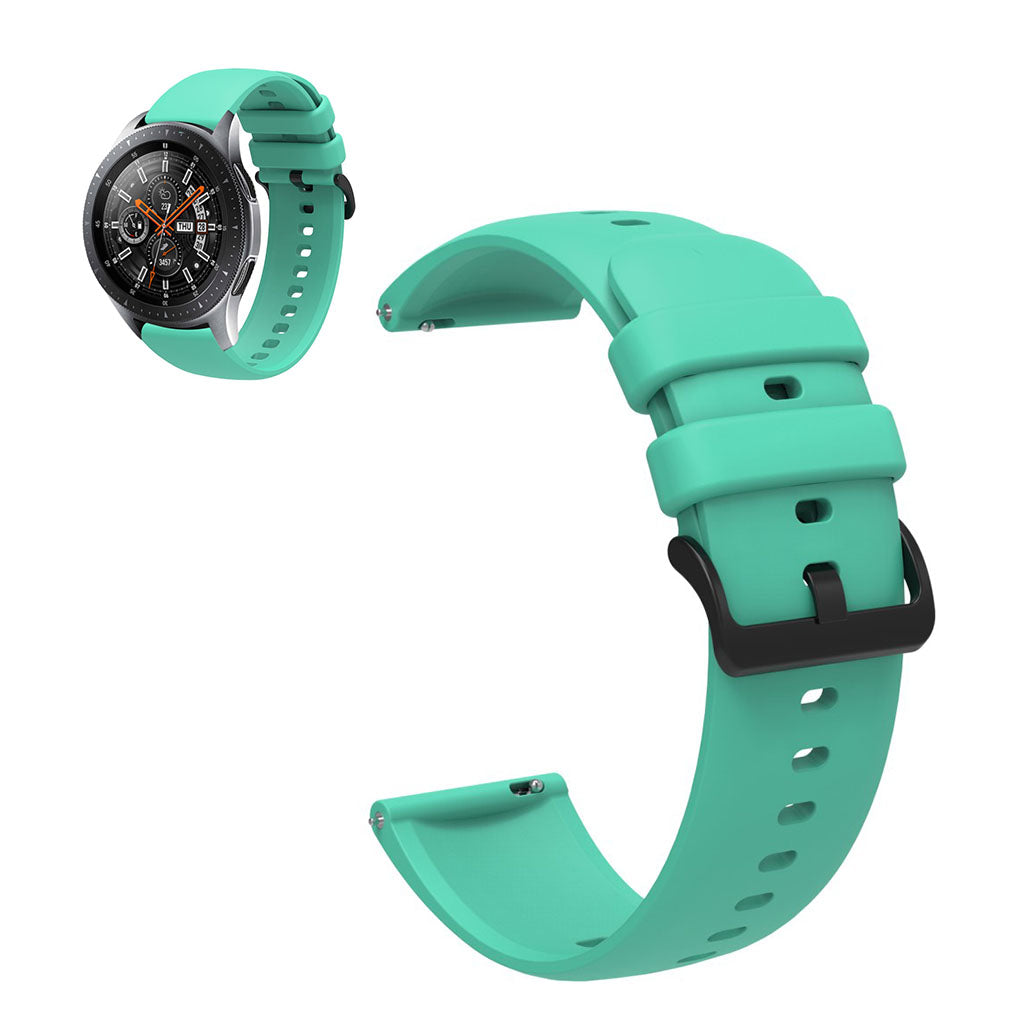 22mm Universal sporty silicone watch strap - Teal Blue#serie_11