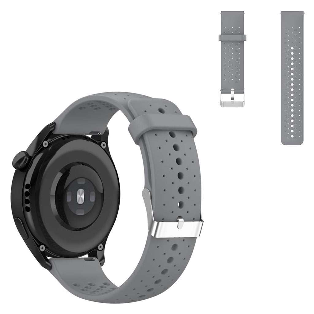 20mm Universal multi hole silicone adjustable watch strap - Grey#serie_6