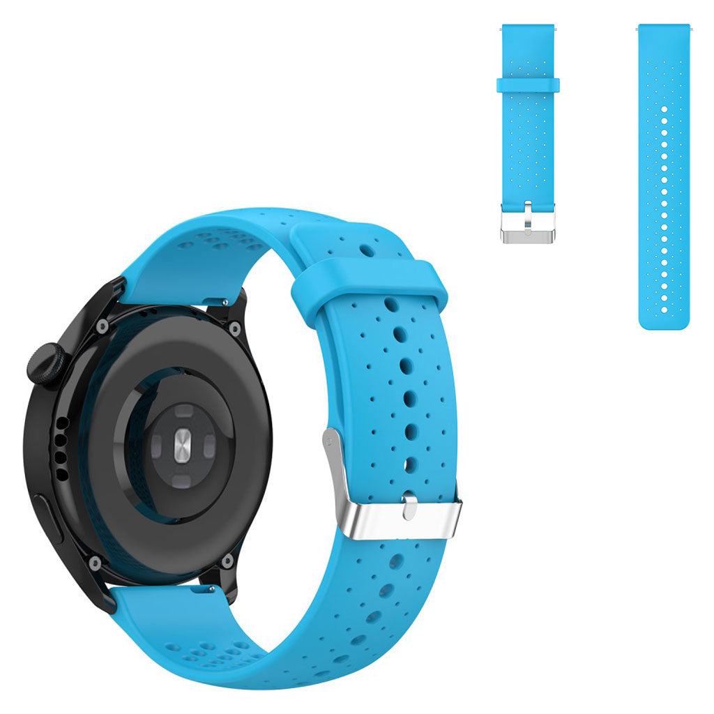 20mm Universal multi hole silicone adjustable watch strap - Sky Blue#serie_8
